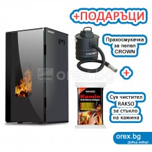 Пелетна Камина BURNiT Vision 4G - 13kW, с водна риза 11kW - СИВ АНТРАЦИТ (мат)