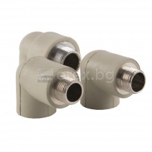 ППР(PPR) Коляно с външна месингова резба Ø20-1/2''