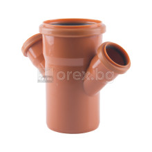 ПП(PP) Разклонител двоен Ø110/Ø50/Ø50 45°