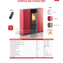 Пелетна Камина ARTEL Subtile МC10 - 9.72kW, с 2 въздуховода, без водна риза - БЯЛ (мат)