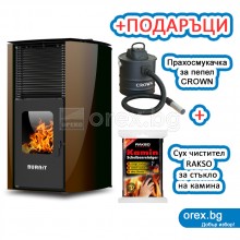 Пелетна Камина BURNiT Advant 4G - 25kW, с водна риза 21.5kW - КАФЯВО КАФЕ (гланц)