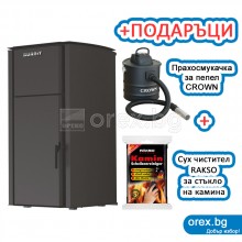 Пелетна Камина BURNiT Comfort В 25kW, с водна риза 25kW - Черен (мат)