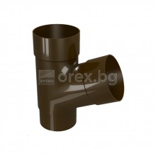 ПВЦ(PVC) Разклонител Ø80/Ø80 67.5°, Кафяв - DEVOREX Rainpipe Classic