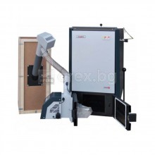 Стоманен комбиниран Котел BISOLID SAVER C 25kW - дърва(25kW) / дървесни пелети(18kW), бункер