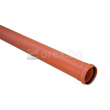 ПВЦ(PVC) Тръба Ø110х2.4мм, SN4, 5м, с карбон, муфа и уплътнение - Solid Pipe