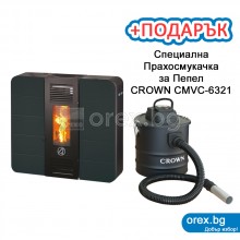 Пелетна Камина ARTEL Subtile LC12 - 12kW, с въздуховод, без водна риза - СИВ (мат)