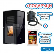 Пелетна Камина BURNiT Concept 4G - 18kW, с водна риза 15.5kW - ЧЕРЕН (гланц)