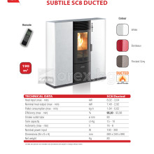 Пелетна Камина ARTEL Subtile SC8 - 8kW, с въздуховод, без водна риза - СИВ 