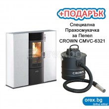 Пелетна Камина ARTEL Subtile SC8 - 8kW, с въздуховод, без водна риза - БЯЛ (мат)