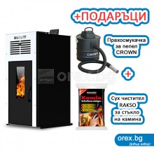 Суха Пелетна Камина BURNiT Ambient Duo Plus 4G - 13kW, с въздуховод, без водна риза - БЯЛ ЛЕБЕД (гланц)